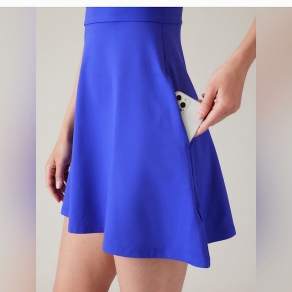 ATHLETA Conscious Athletic Halter Dress in Lazurite Blue. Size Small - Picture 4 of 16